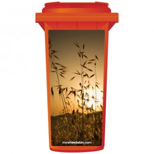 Wheat Field At Sunset Wheelie Bin Sticker Panel